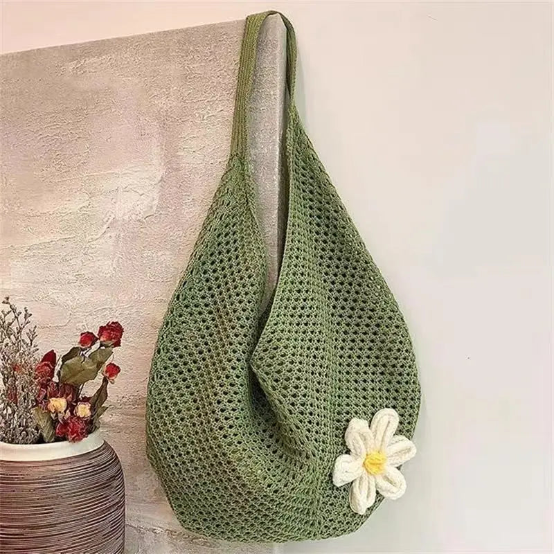 Hand-woven Hollow Shoulder Extra Large Bag Angel Wishes