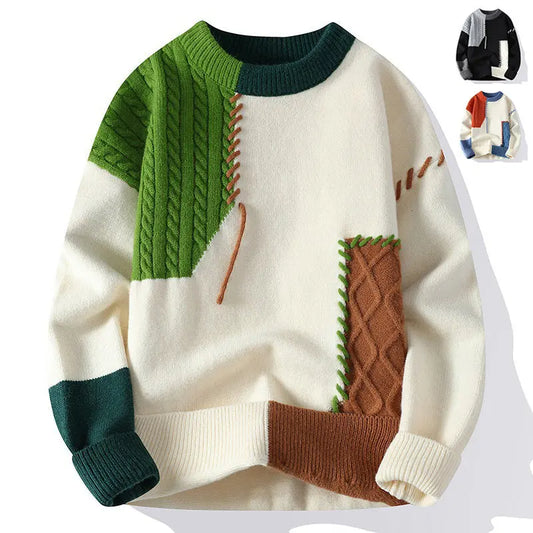 Men's Colour block Pullover Sweater Angel Wishes