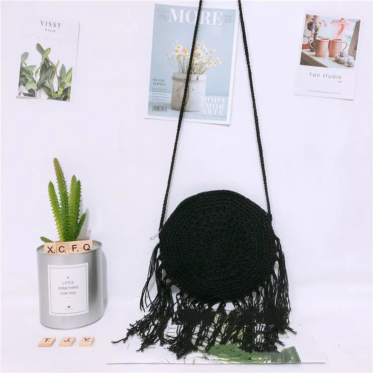 Round Tassel Cotton Bag Angel Wishes