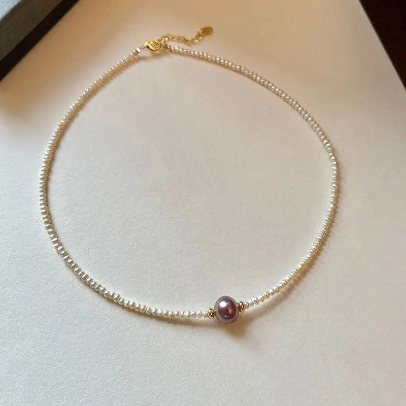 Small Particle Shaped Freshwater Pearl Necklace Women's Fashion Angel Wishes