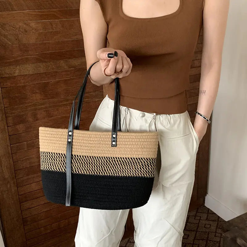 Hand Woven Vegetable Basket Versatile Beach Bag Angel Wishes