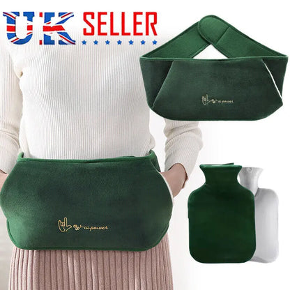 Hot Water Bottle Bag Belt Rubber Warm Plush Pouch Waist Cover Belt Angel Wishes