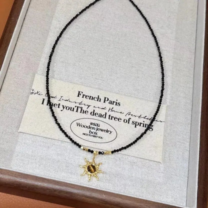 Glass Pearl Sunflower Necklace Angel Wishes