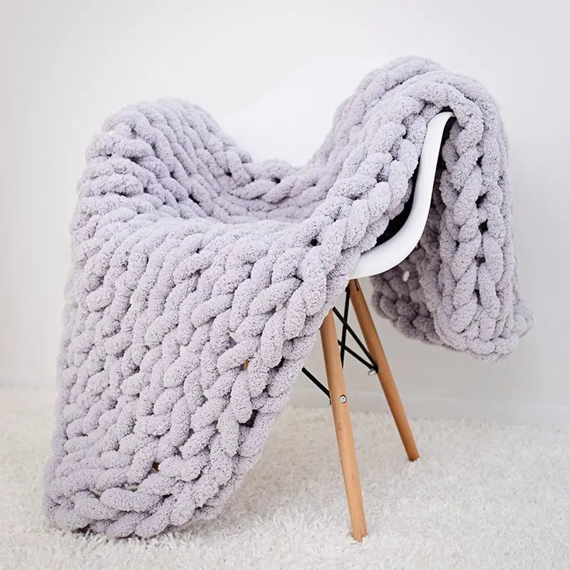 Handmade Coarse Yarn Woven Chenille Blanket Angel Wishes