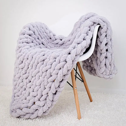 Handmade Coarse Yarn Woven Chenille Blanket Angel Wishes
