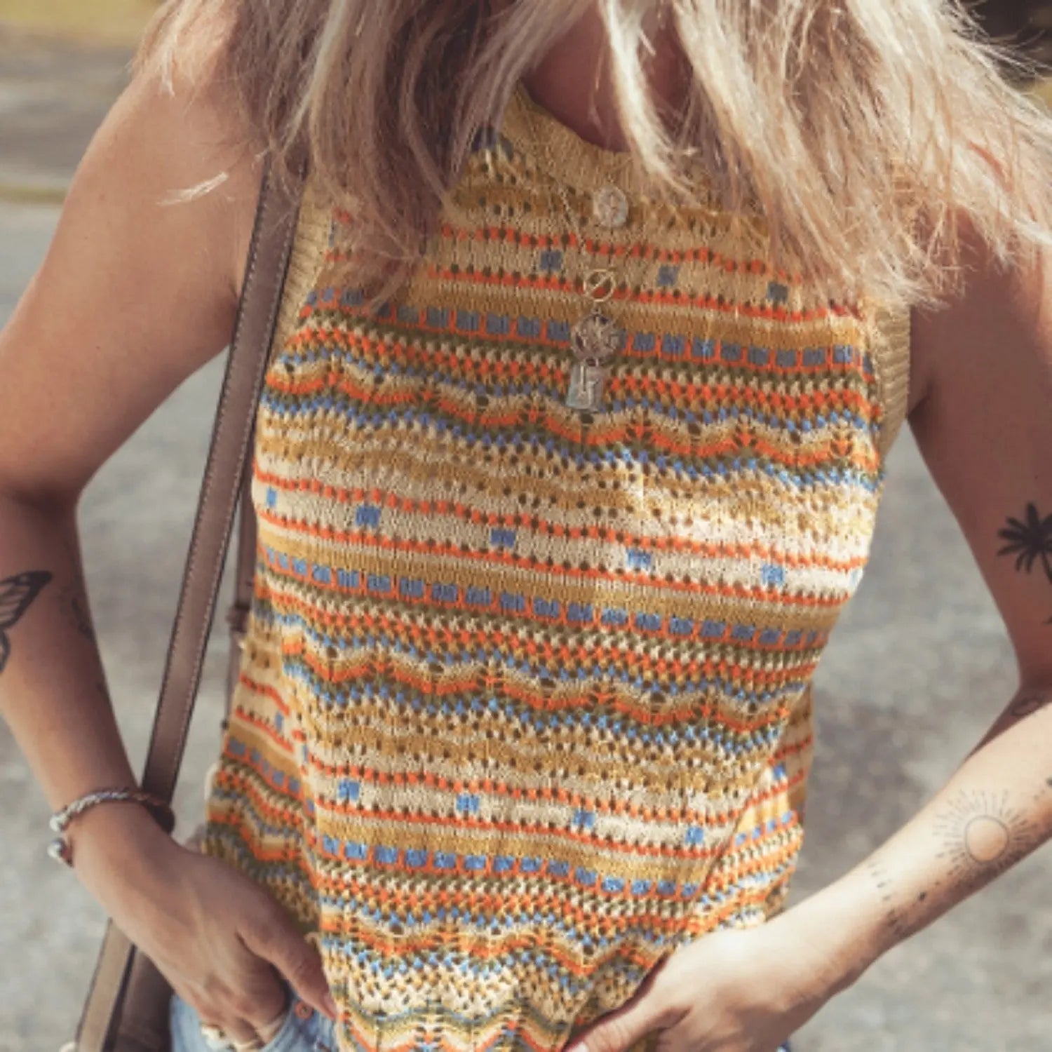 Crochet Round Neck Vest Top Angel Wishes