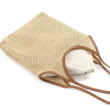 Vest Fishnet Bag Literary Straw Shoulder Bag Angel Wishes