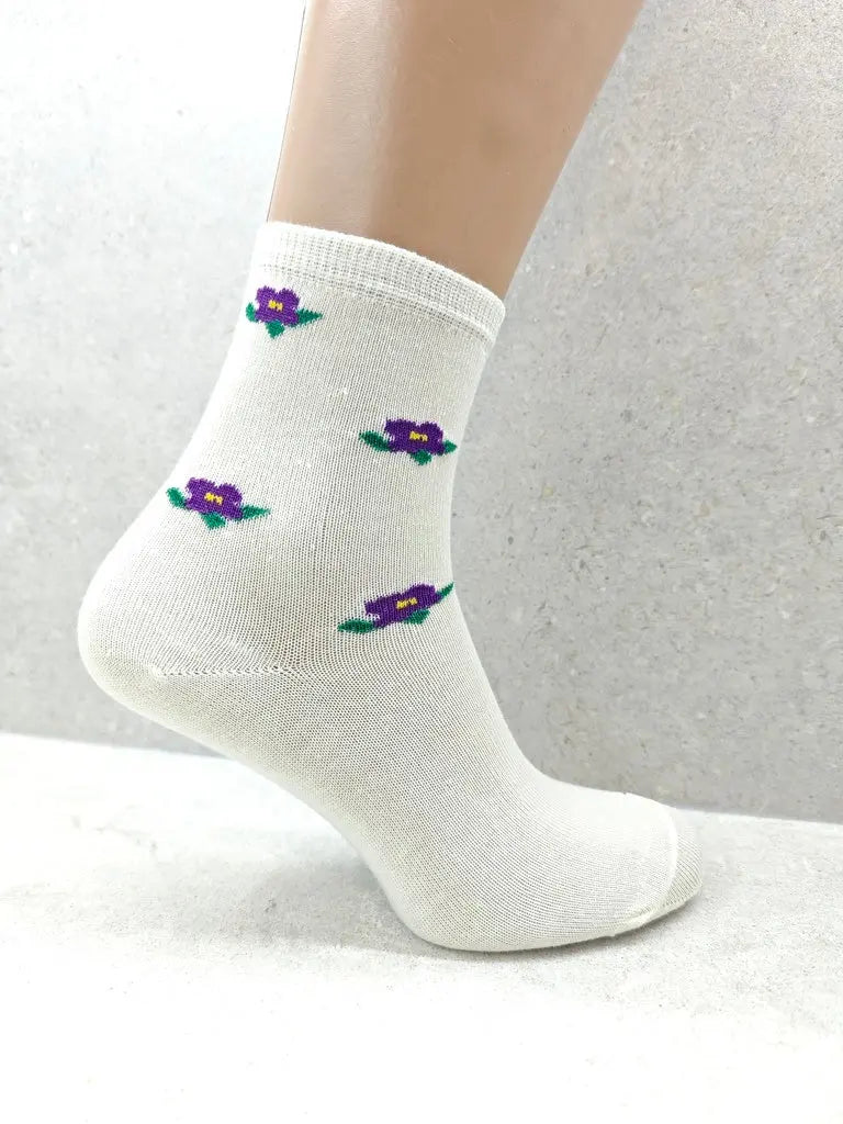 Women's Floral Cotton Socks 6 12 24 Pairs Angel Wishes