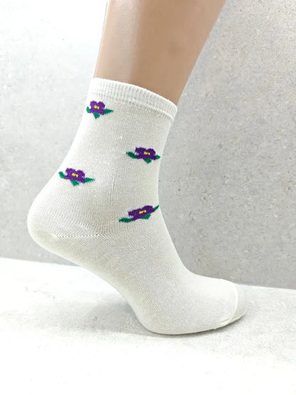 Women's Floral Cotton Socks 6 12 24 Pairs Angel Wishes