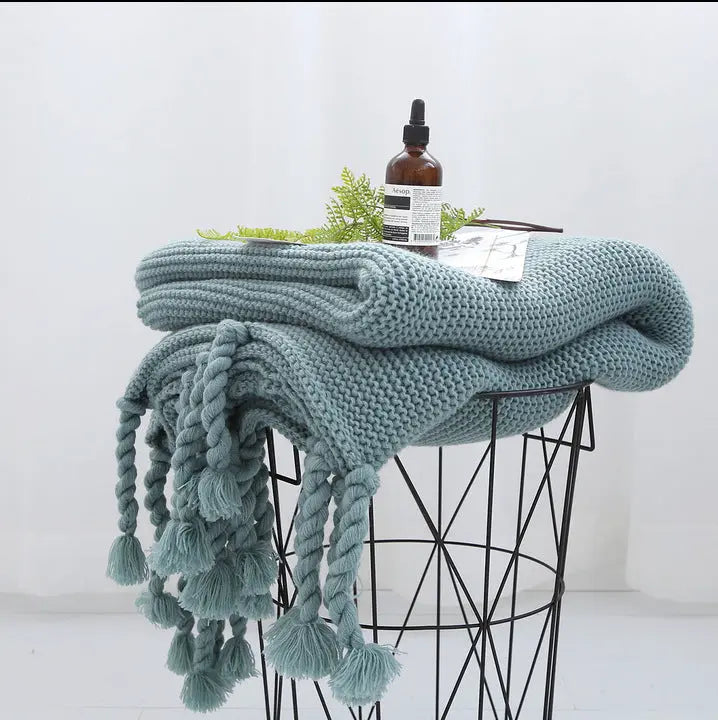 Tassel Knitted Blanket Angel Wishes