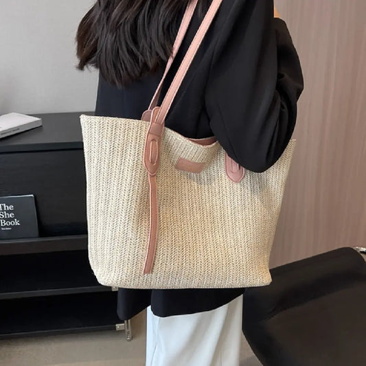 Summer Vacation Beach Woven Handheld Shoulder Bag Angel Wishes