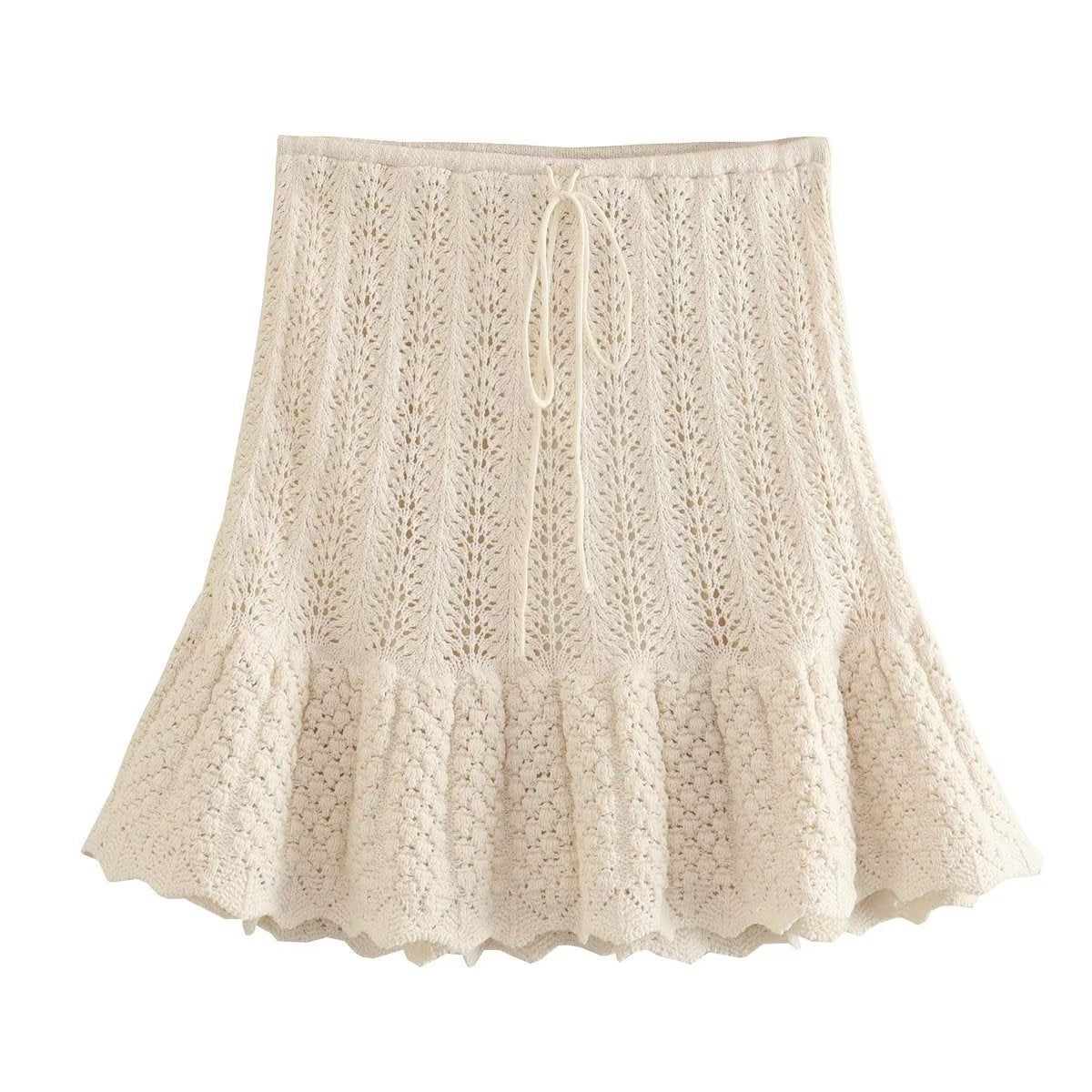 Fashionable Jacquard Mesh Knitted Top And  Mini Skirt Angel Wishes