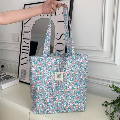 Floral Canvas Tote Bag Angel Wishes