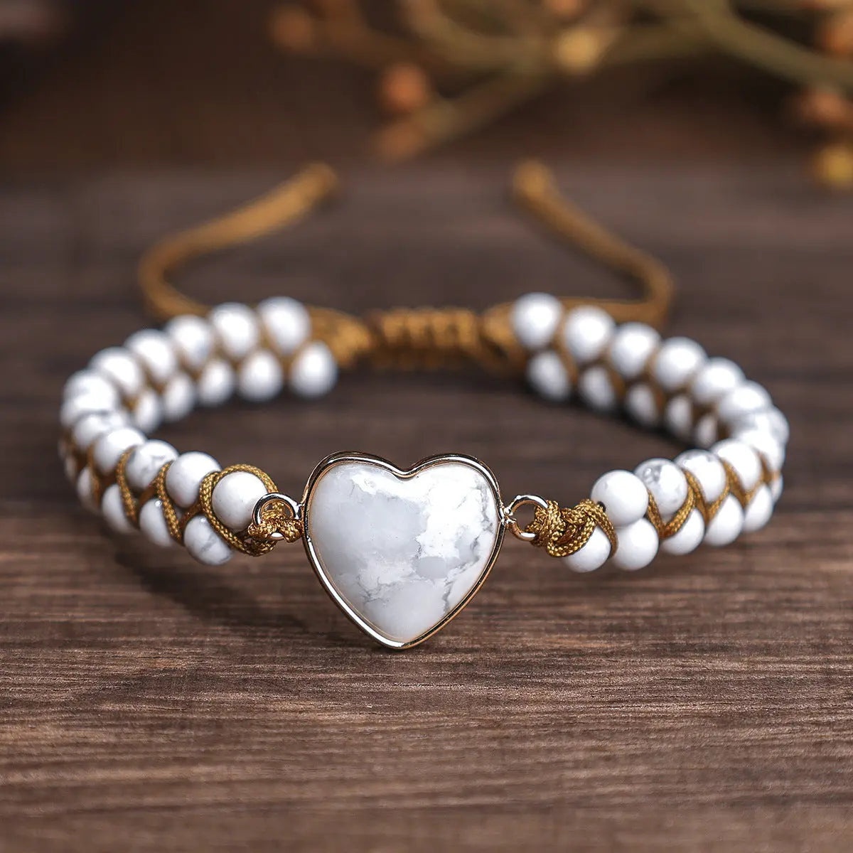 Natural Stone Bracelet Lapis Lazuli Pattern Double-row Braided Bracelet Angel Wishes