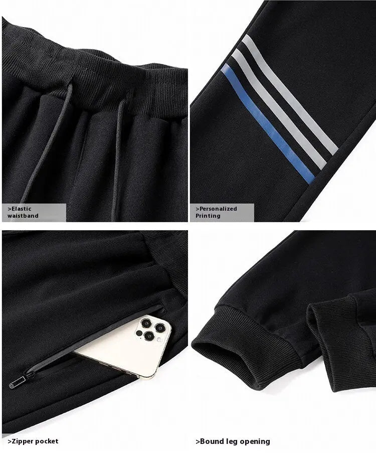 Men's Casual Sports Pure Cotton Hooded Sweater Trousers Two-piece Set Angel Wishes