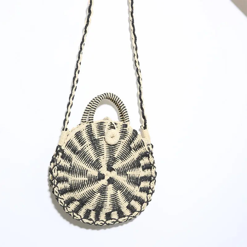 Two-color Straw Messenger Casual Women's Small Woven Bag Angel Wishes