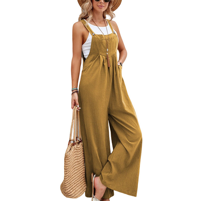 Women Long Bib Pants Overalls Casual Loose Rompers Jumpsuits With Pockets Angel Wishes