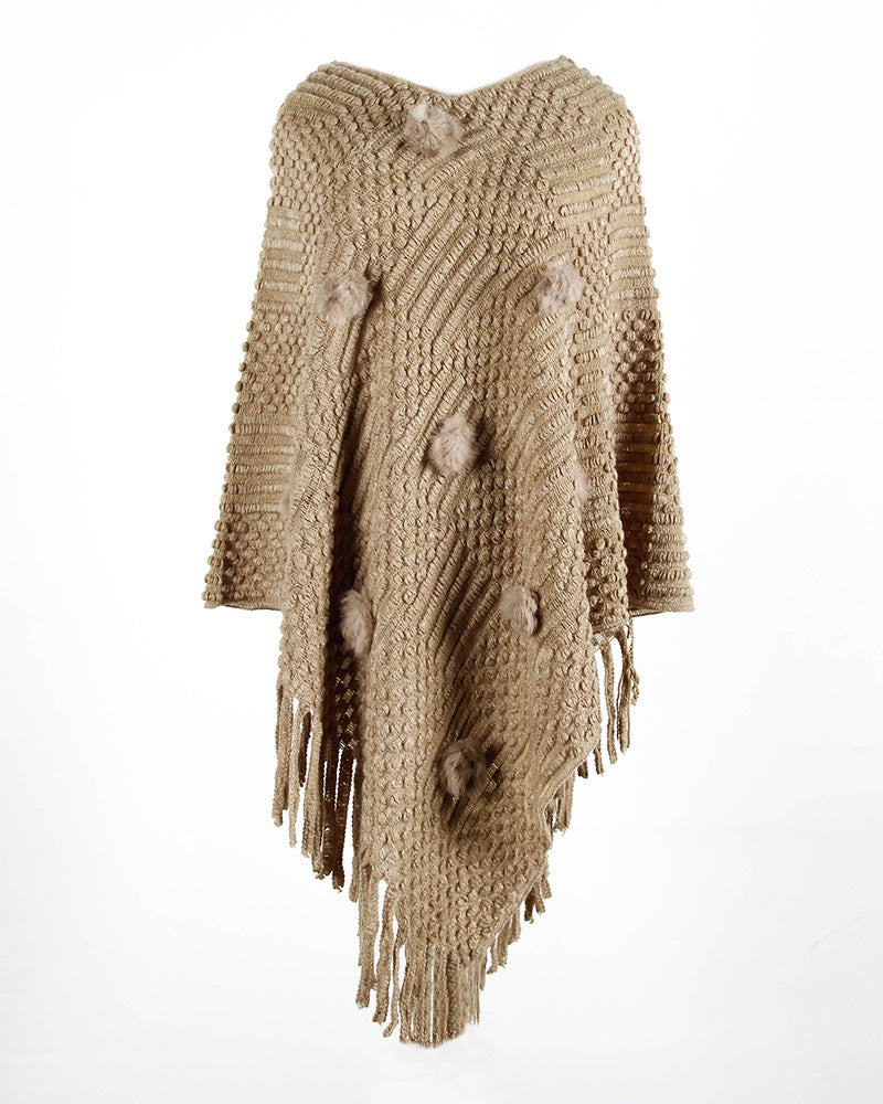 Fringed Cloak Shawl Sweater Angel Wishes