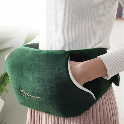 Hot Water Bottle Bag Belt Rubber Warm Plush Pouch Waist Cover Belt Angel Wishes