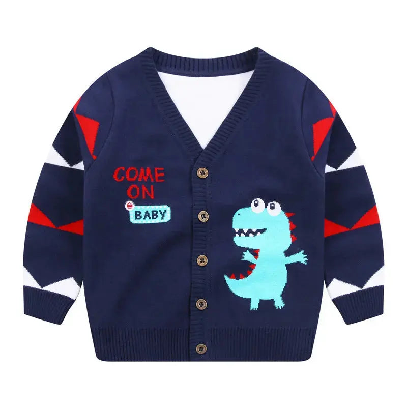 Boys Cardigan Jacket V-neck Single Breasted Sweater Kids Angel Wishes