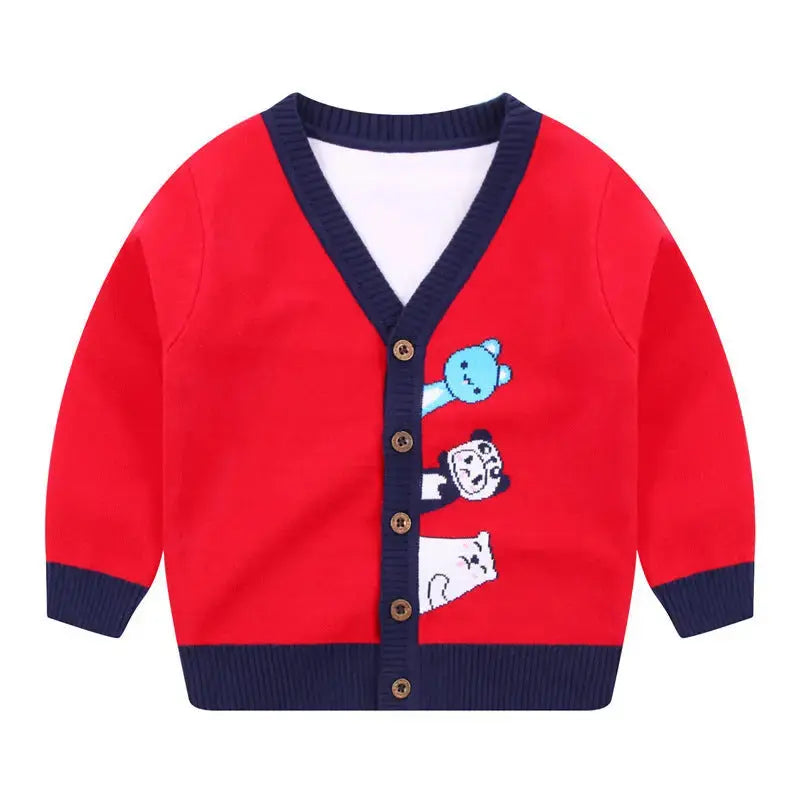 Boys Cardigan V-Neck Single-breasted Sweater Angel Wishes