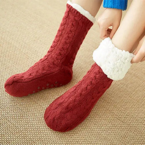 Winter Warm Knitted Plush Floor Socks Home Indoor Non-slip Carpet Socks For Men And Women Angel Wishes