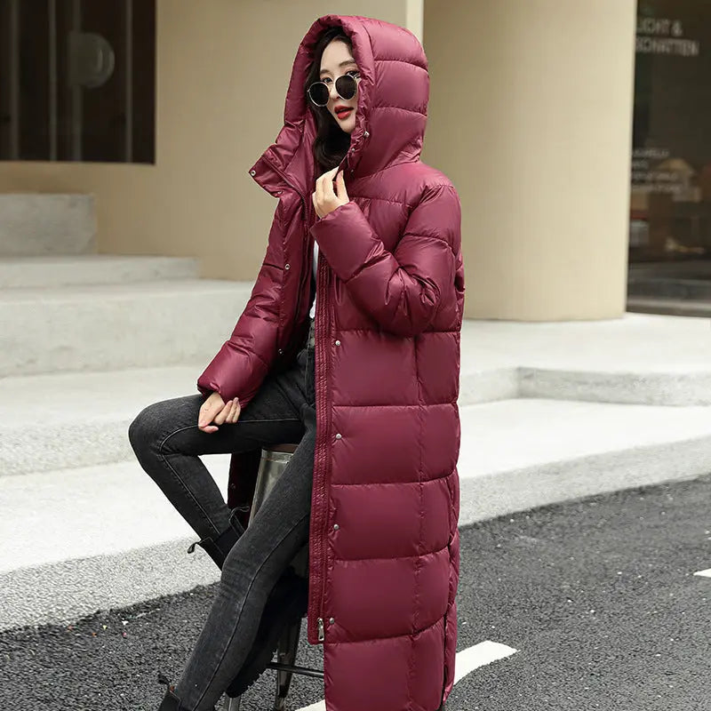 Women's Warm Winter Side Slit Cotton Padded Down Jacket Angel Wishes