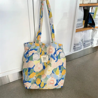 Floral Canvas Tote Bag Angel Wishes