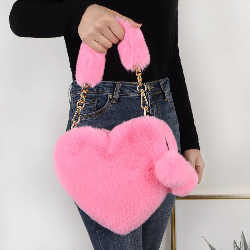 Heart-shaped Plush Handbag Angel Wishes