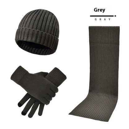 Men's And Women's Knitted Thickened Warm Wool Hat Scarf Gloves Three-piece Set Angel Wishes