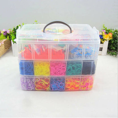 15000Pcs Kit Box   Rubber Loom Bands Children Mult-color Make Woven Bracelet Angel Wishes