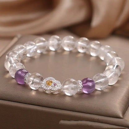 Natural White Crystal Amethyst Bracelet Angel Wishes