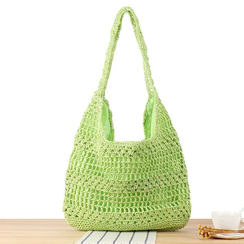 Large Capacity Hand-woven Simple Holiday Shoulder Bag Angel Wishes