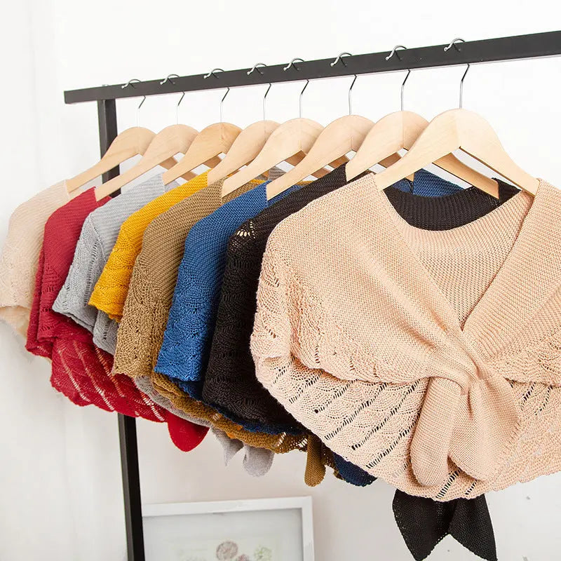 Women's Thin Fashion Wool Knitted Hollow Shawl - Angel Wishes