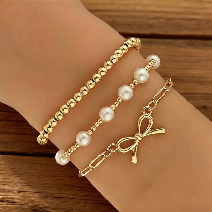 Faux Pearl Bracelet - Angel Wishes