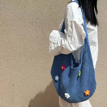 Hand-woven Hollow Shoulder Extra Large Bag Angel Wishes