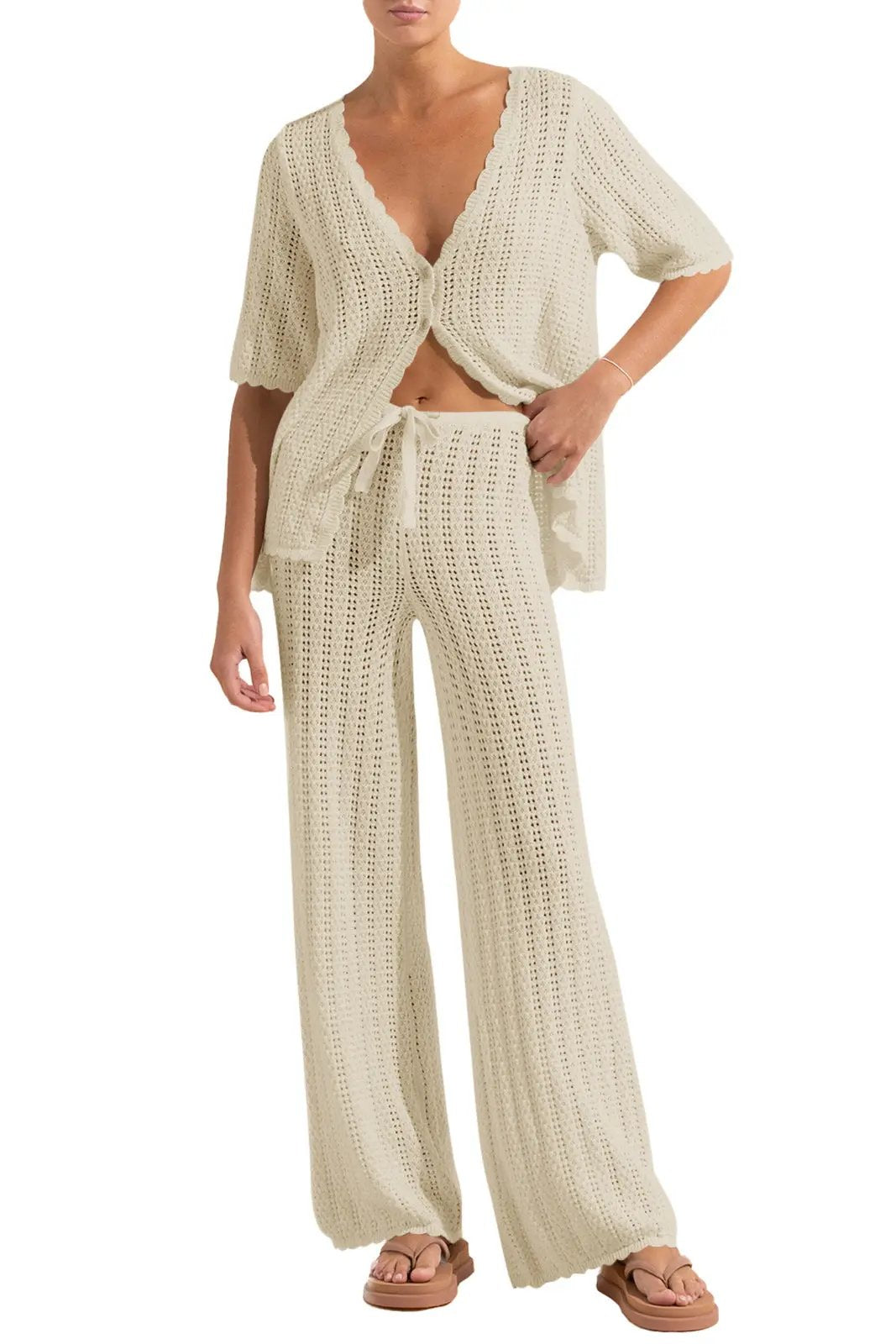 Knitted High Waist Trousers And Sweater Angel Wishes