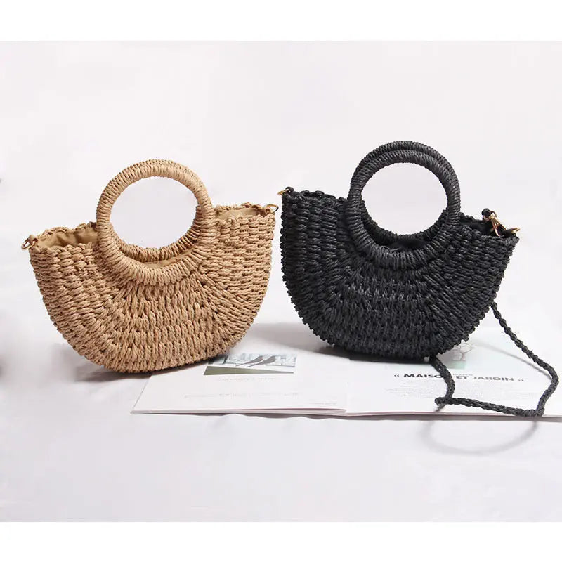 Seaside Vacation Beach Mini Straw Bag Angel Wishes
