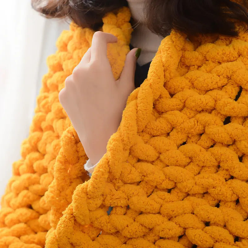 Handmade Coarse Yarn Woven Chenille Blanket Angel Wishes