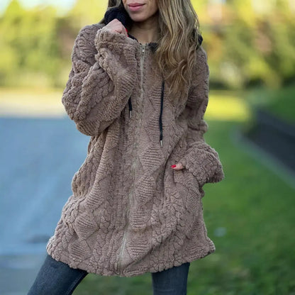Hooded Solid Colour Cardigan For Women Angel Wishes