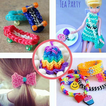 15000Pcs Kit Box   Rubber Loom Bands Children Mult-color Make Woven Bracelet Angel Wishes