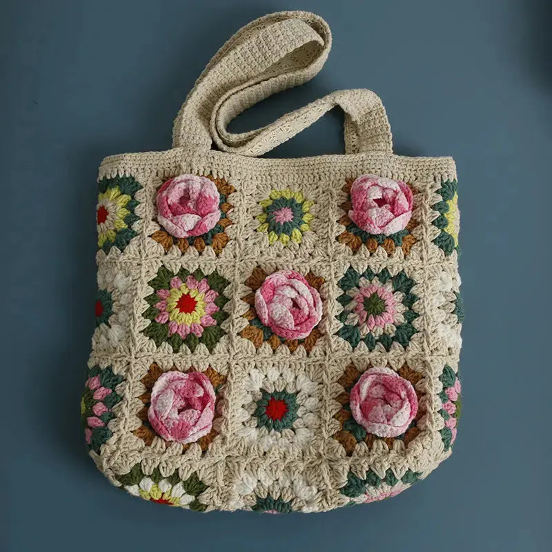 Camellia Series Handmade Women's Woven Bag Shoulder Bag Angel Wishes