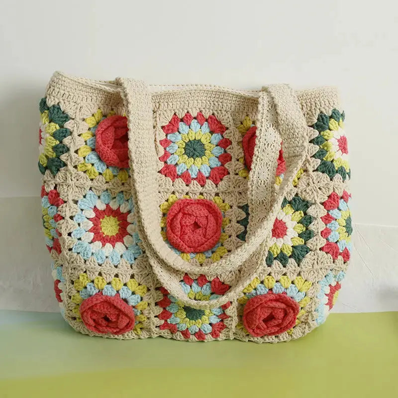 Camellia Series Handmade Women's Woven Bag Shoulder Bag Angel Wishes