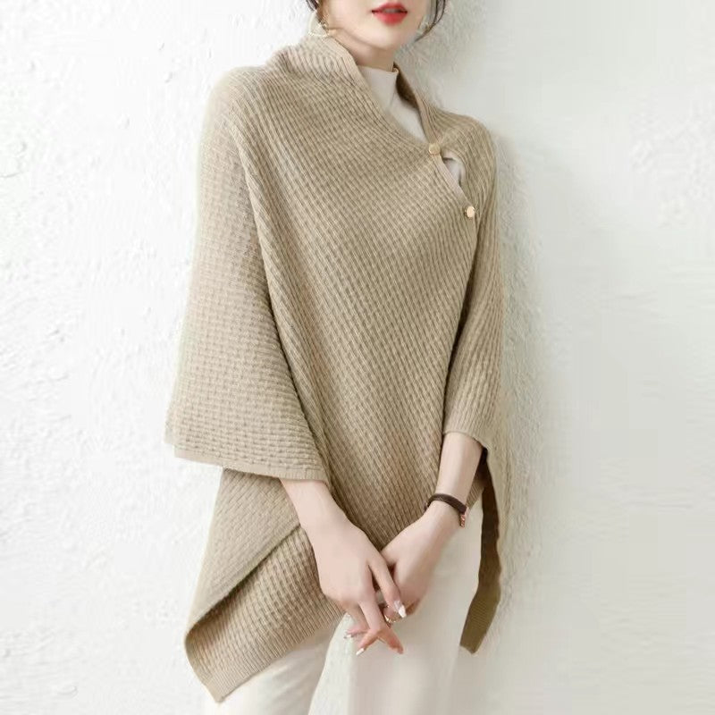 High-end Knitted Cape Shawl Blouse Angel Wishes