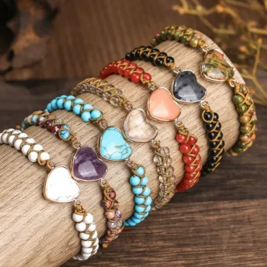 Natural Stone Bracelet Lapis Lazuli Pattern Double-row Braided Bracelet Angel Wishes