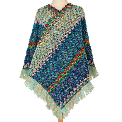 Colorful Ethnic Style Pullover Cloak Women Angel Wishes