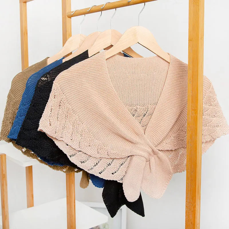 Women's Thin Fashion Wool Knitted Hollow Shawl - Angel Wishes