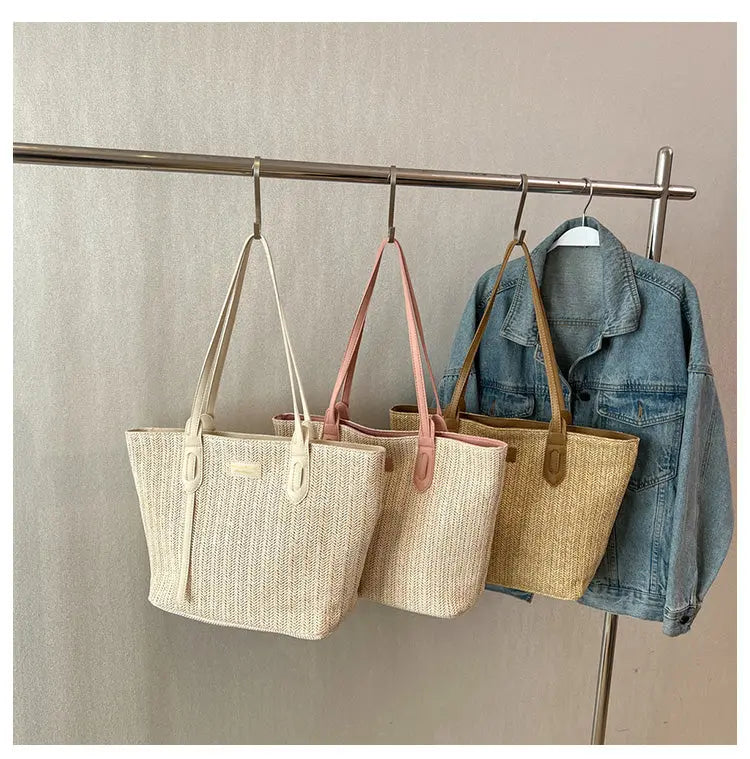 Summer Vacation Beach Woven Handheld Shoulder Bag Angel Wishes