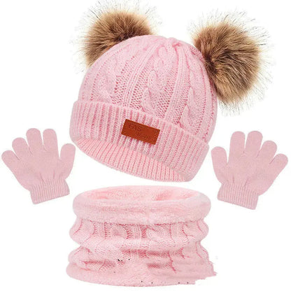 Children's Hat Scarf Gloves Three-piece Set Angel Wishes