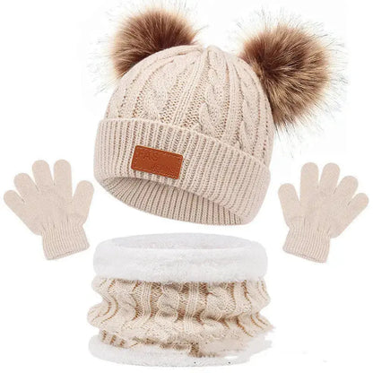 Children's Hat Scarf Gloves Three-piece Set Angel Wishes